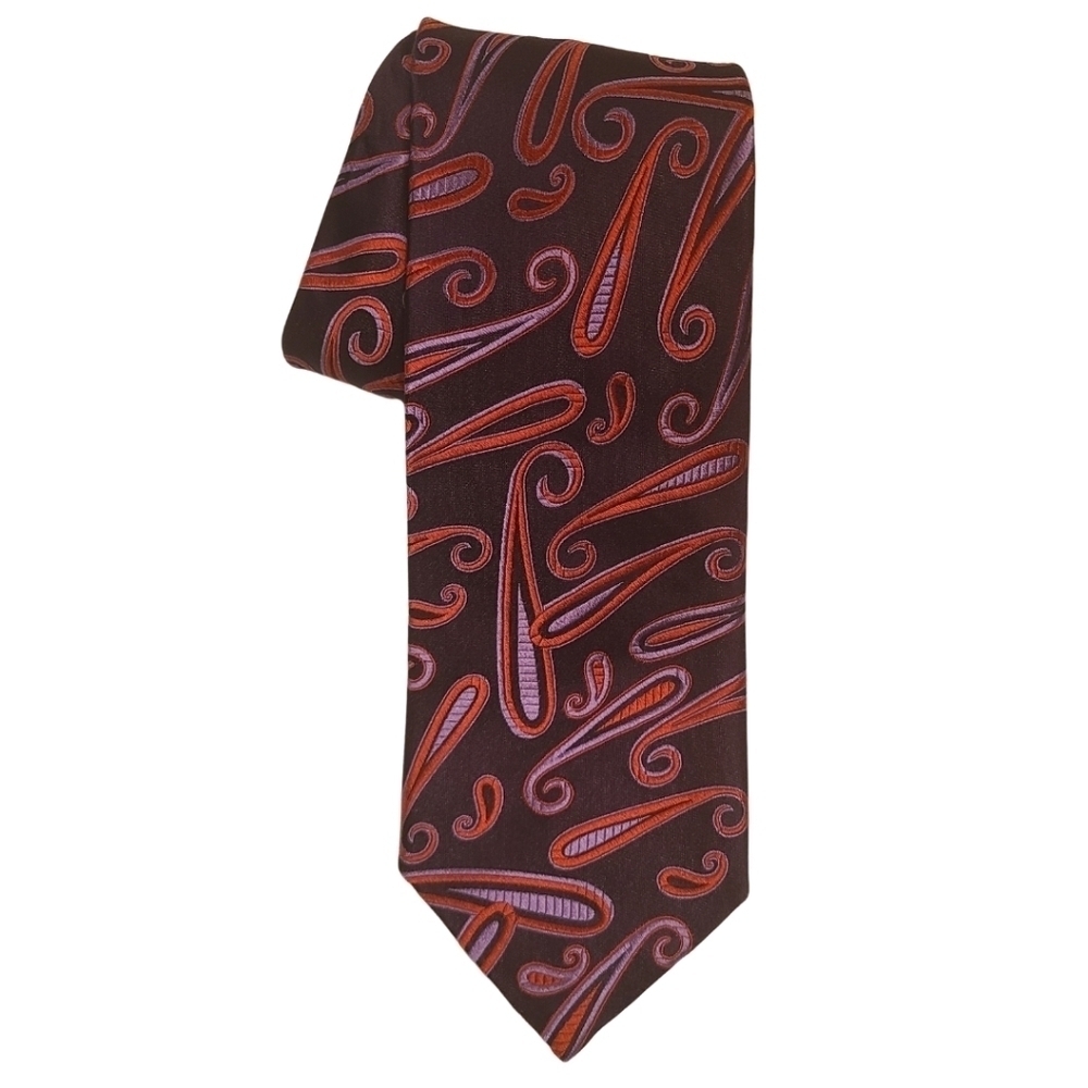 Robert Talbott Best Of Class  Red and Lavender Paisley  Silk Woven Tie